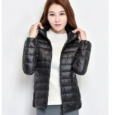 2017 New Women Winter Coat Fashion 90% White Duck Down Jacket Ultralight Portable Slim Down Coat Female Winter Jackets Parkas