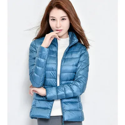 2017 New Women Winter Coat Fashion 90% White Duck Down Jacket Ultralight Portable Slim Down Coat Female Winter Jackets Parkas