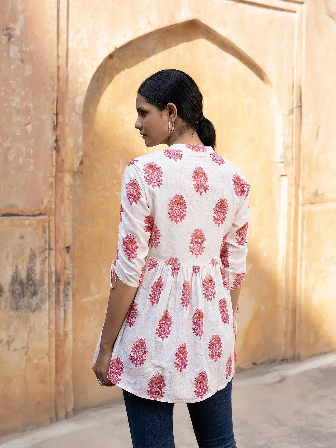 Ami White Pink Short Top By RAGAVI