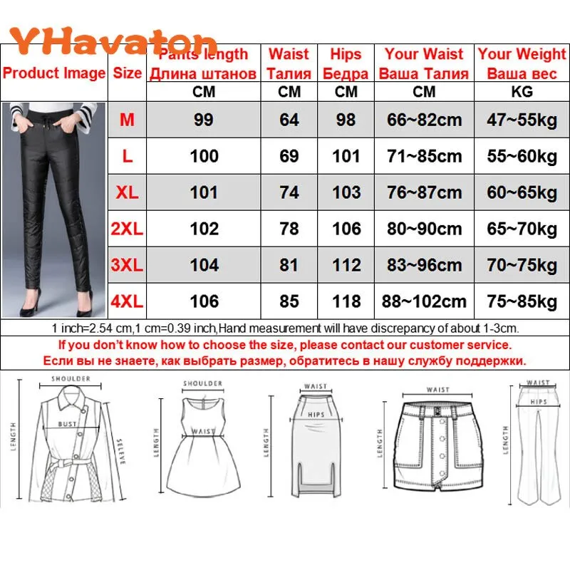 Ashore Shop New Middle-aged down Wadded Trousers Women's Winter Wear High Waist Thick White Duck down Women's Casual Pants