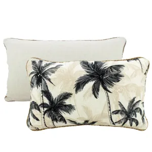 Autumn Tropics Linen Lumbar Cushion - 30cm x 50cm