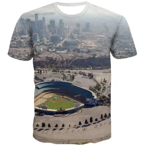 Baseball T-shirt Men Stadium T-shirts Graphic Game T-shirts 3d White Tshirts Novelty