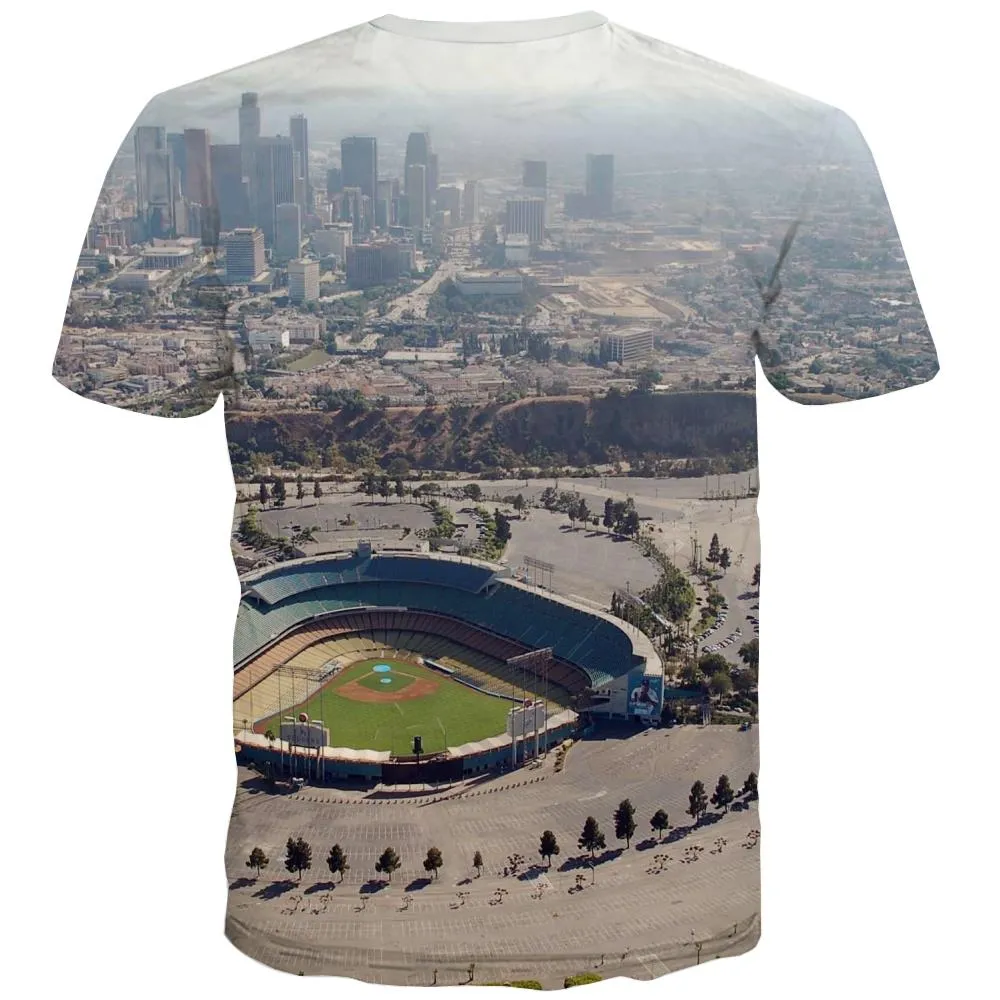 Baseball T-shirt Men Stadium T-shirts Graphic Game T-shirts 3d White Tshirts Novelty