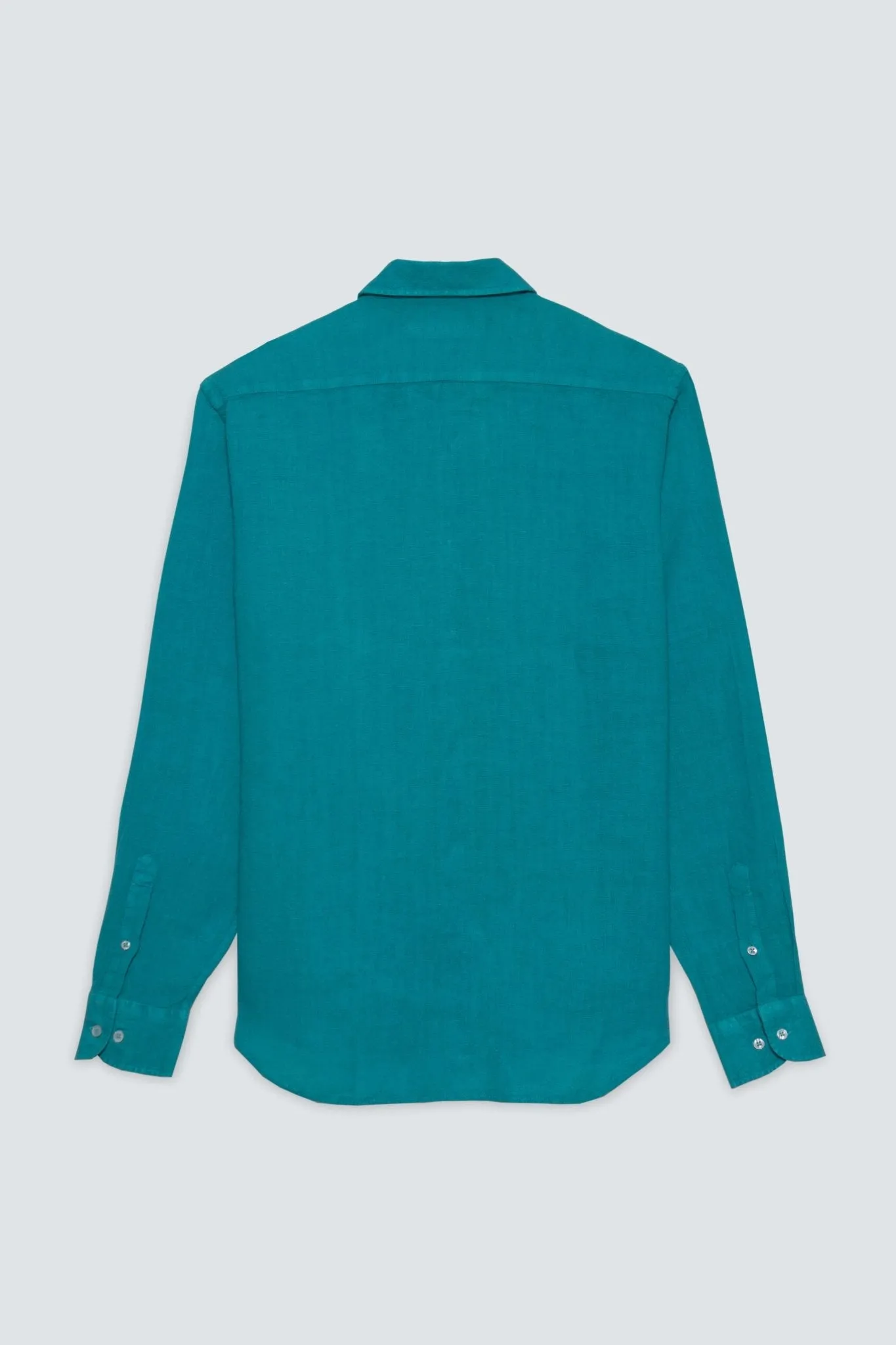 basic linen shirt dark turquoise