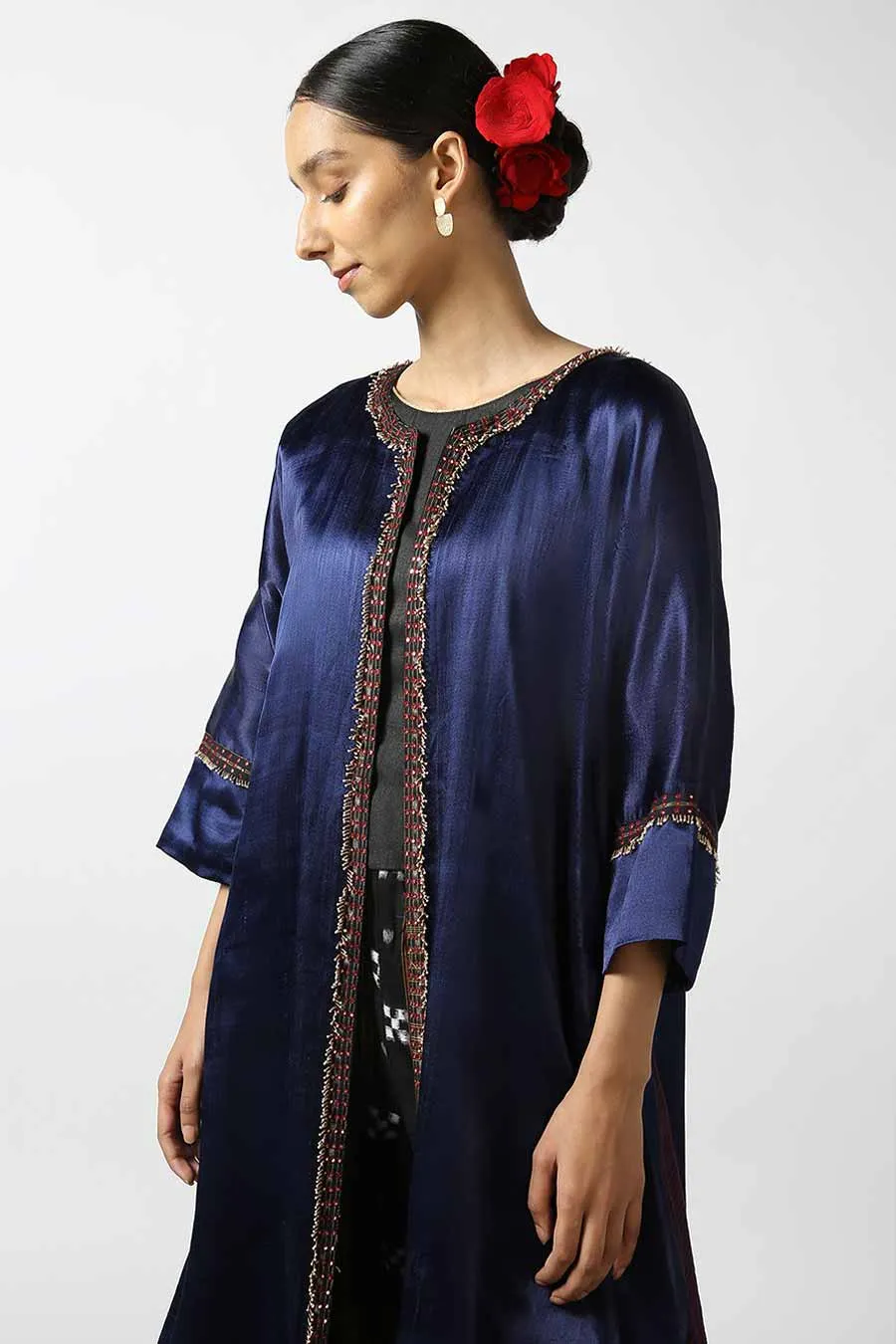 Blue Silk Embroidered Jacket