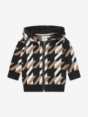 BOSS Baby Boys Monogram Zip Up Top in Black