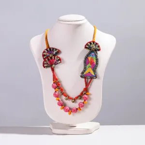 Brass Ghungroo & Beadwork Fabart Necklace by Rangila Dhaga