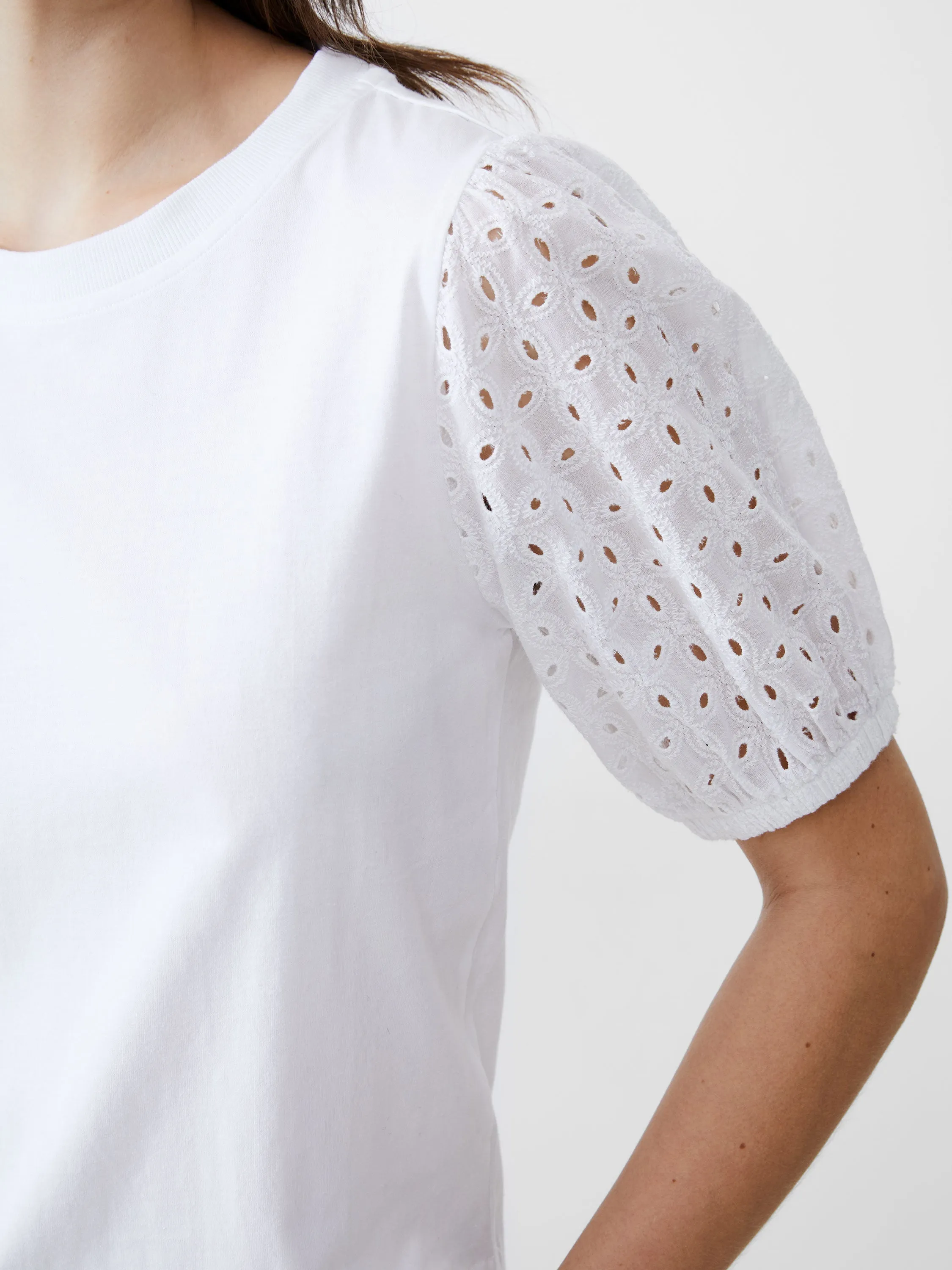 Broderie Sleeve Top