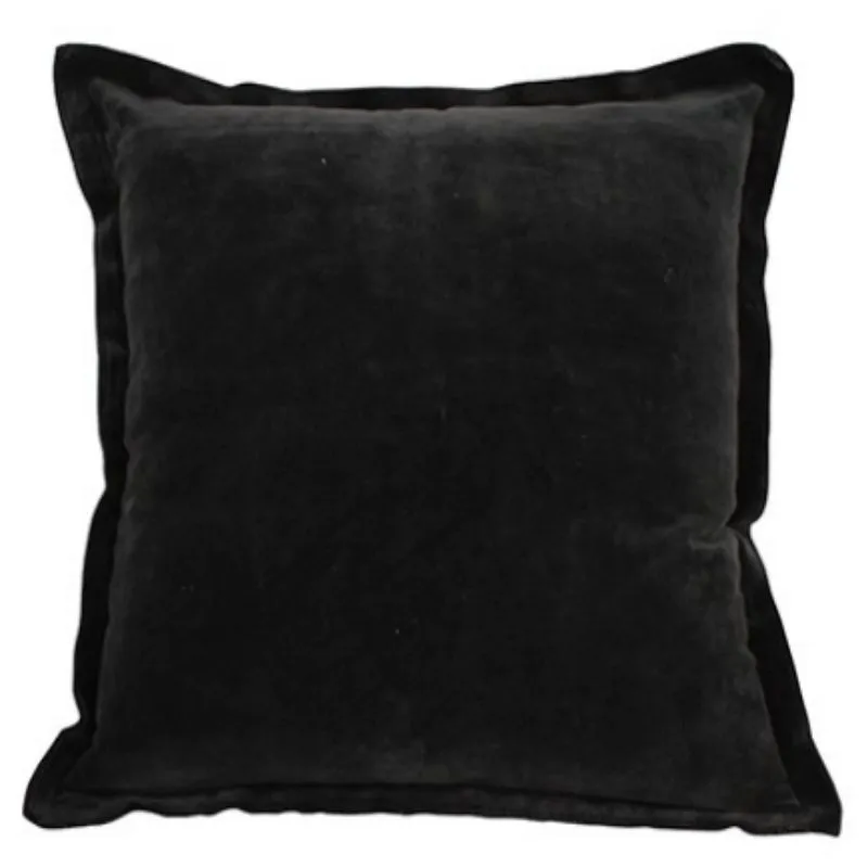 Charcoal Royce Velvet Cushion - 50cm x 50cm