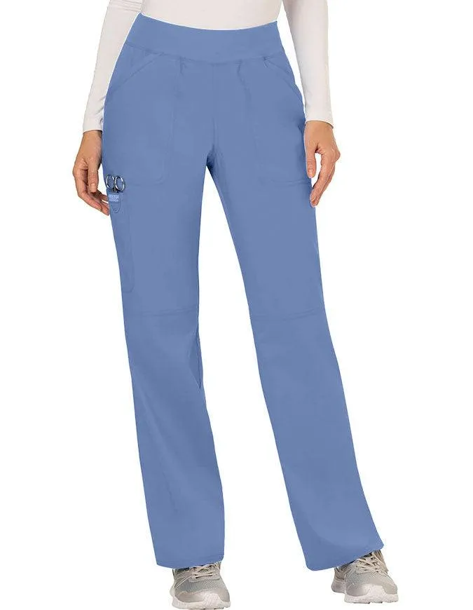 Cherokee Workwear Revolution Women's Mid Rise Straight Leg Pull-on Tall Pant