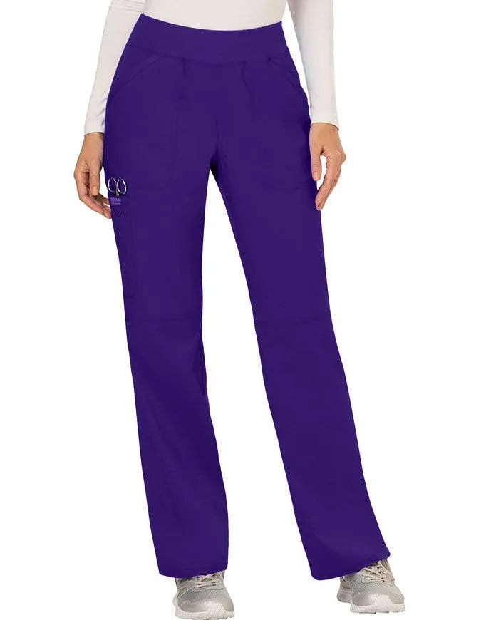 Cherokee Workwear Revolution Women's Mid Rise Straight Leg Pull-on Tall Pant