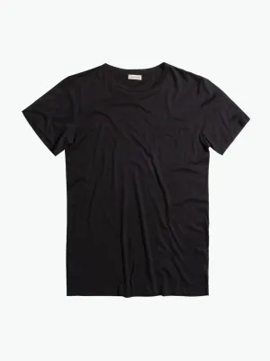 Crew Neck Modal Pocket T-shirt Black