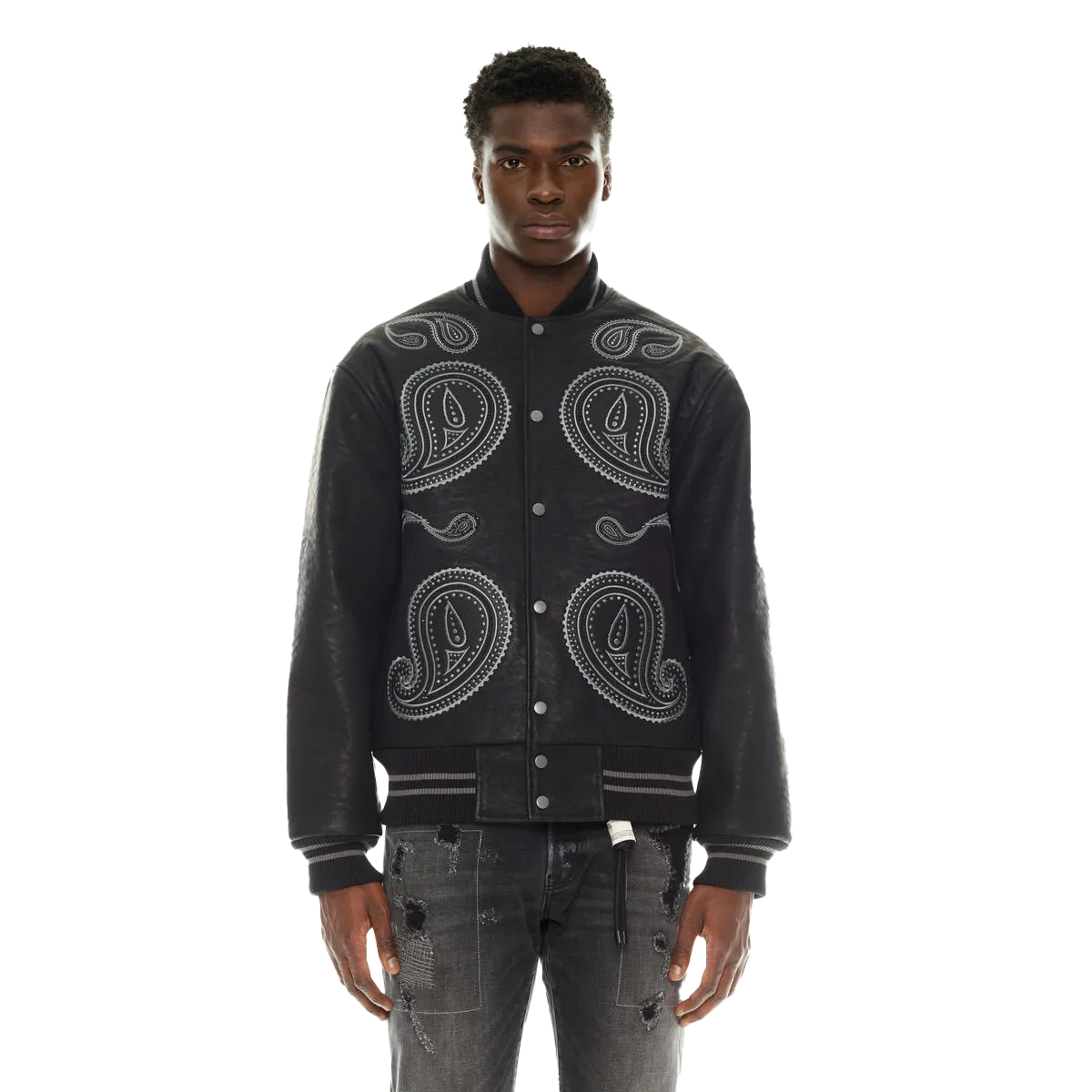 Cult of Individuality Men's Paisley Varsity Jacket