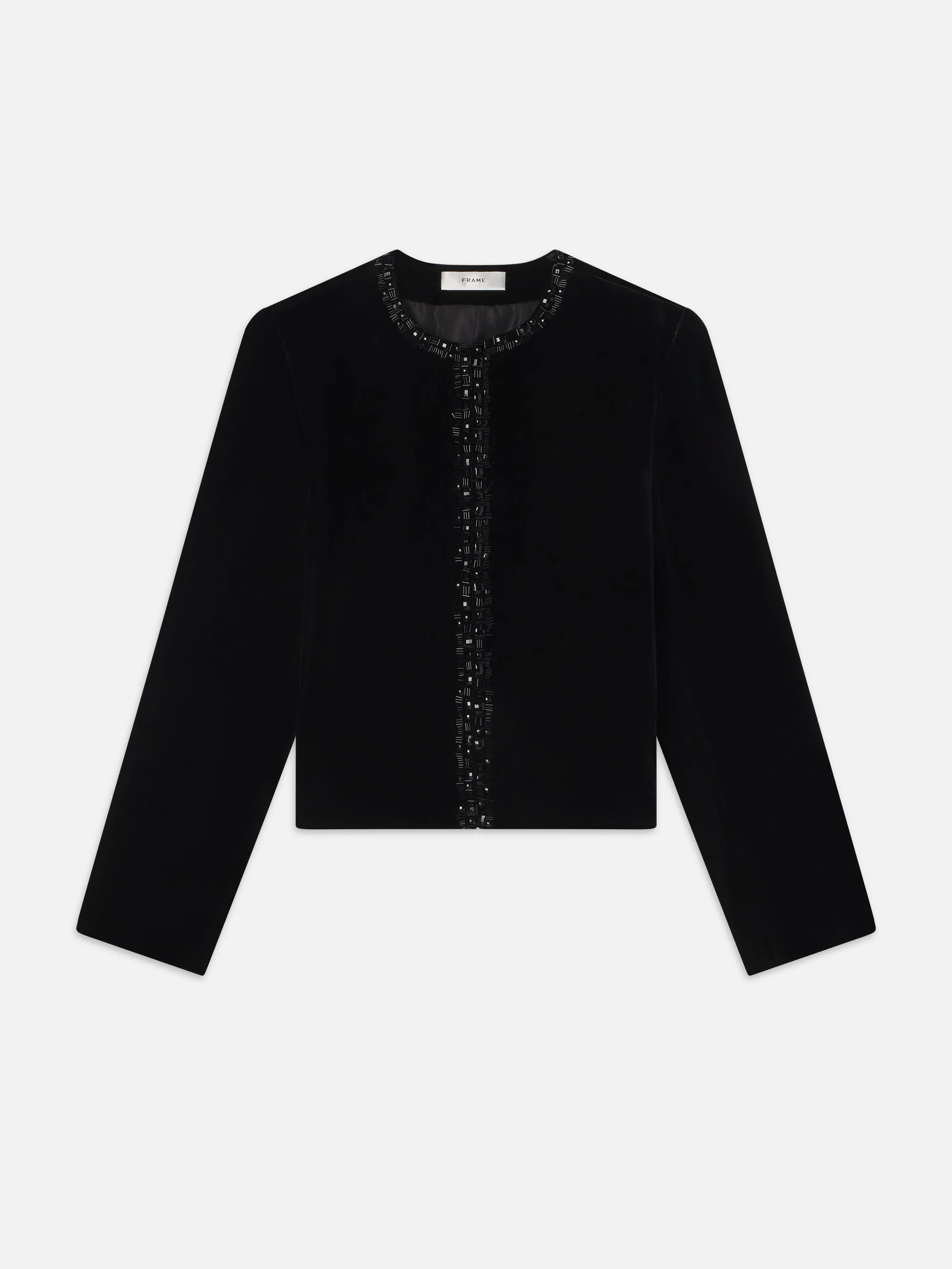 Embellished Velvet Jacket -- Black