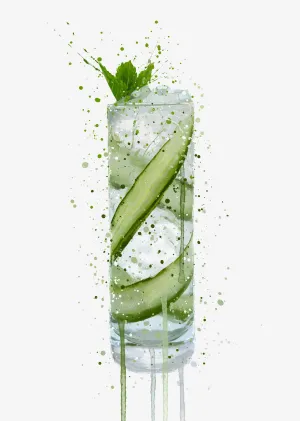 Gin and Tonic Wall Art Print 'Tall 2.0'