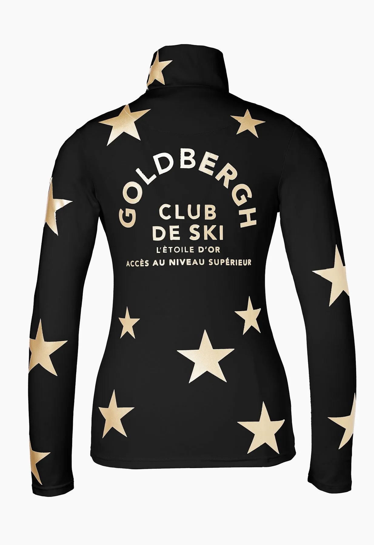 Goldbergh Galactique Ski Base Layer in Black with Gold Stars