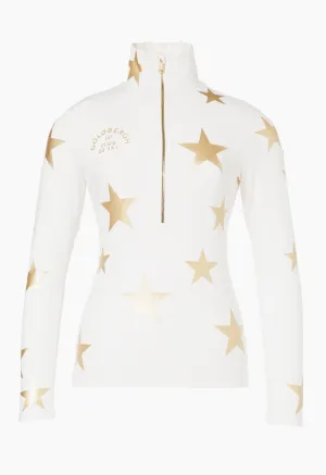 Goldbergh Galactique Ski Base Layer in Cream with Gold Stars