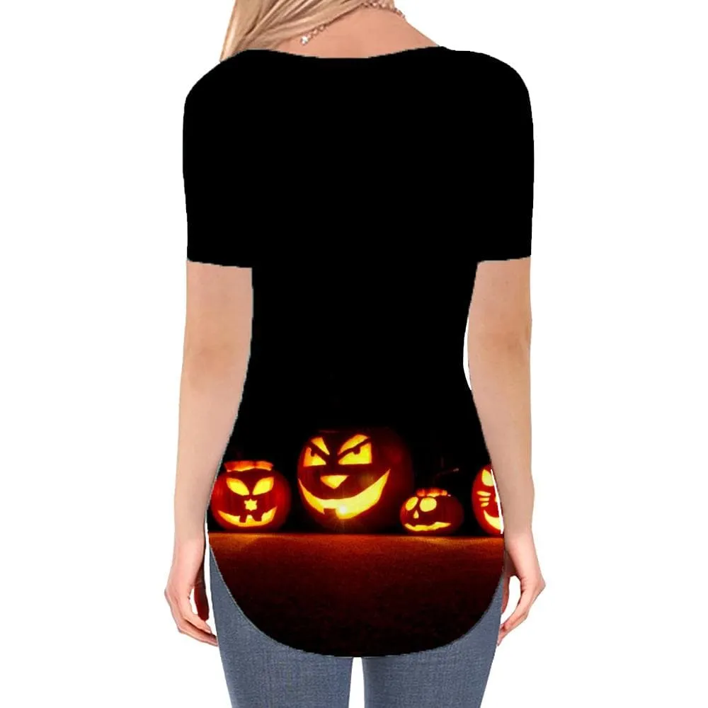 Halloween T Shirt Women Pumpkin T-shirts 3d Party Shirt Print Cosplay Funny T shirts