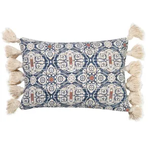 Hand Woven Royal Cotton Slub Printed Cushion - 40cm x60cm