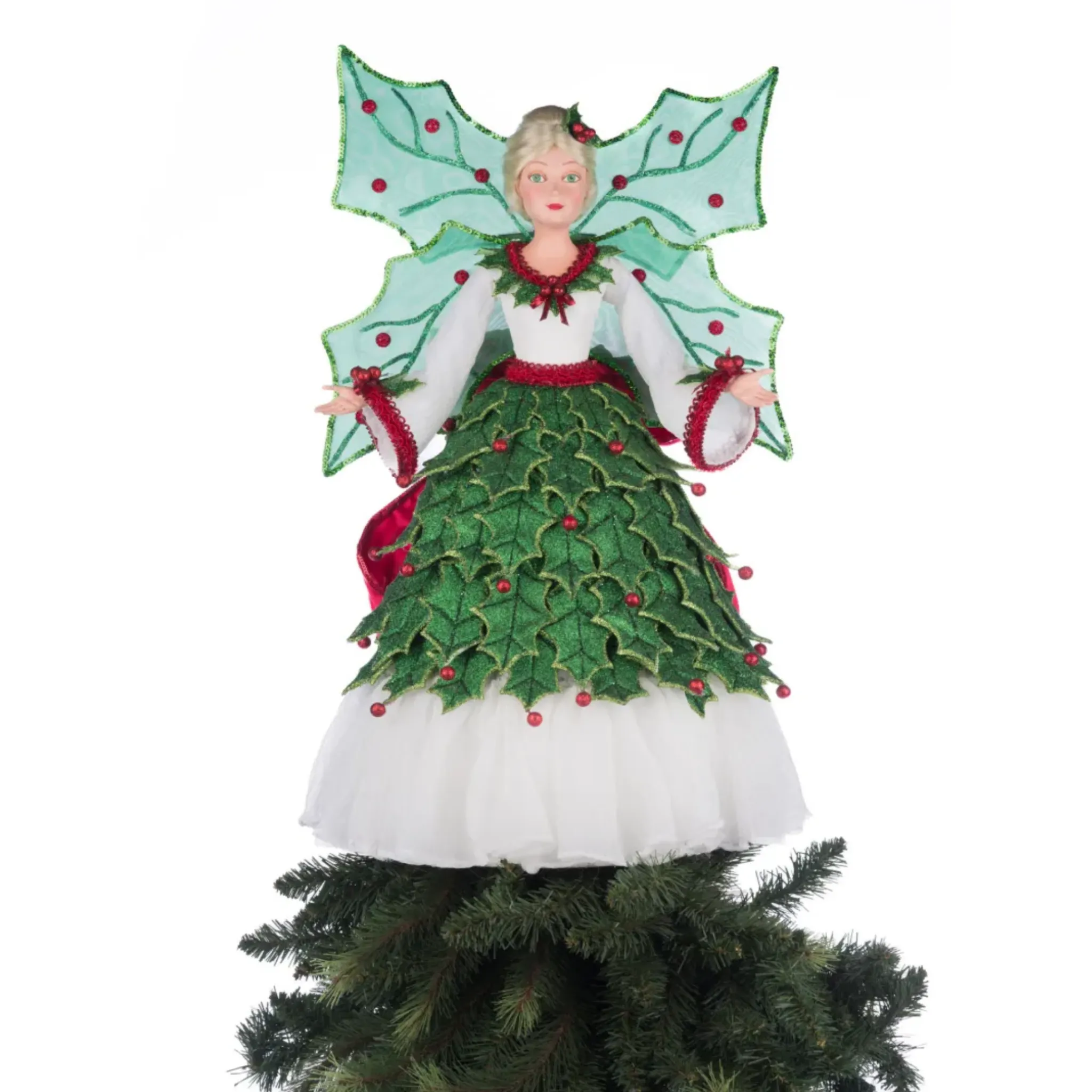 Holly Berry Fairy Tree Topper Christmas Decoration