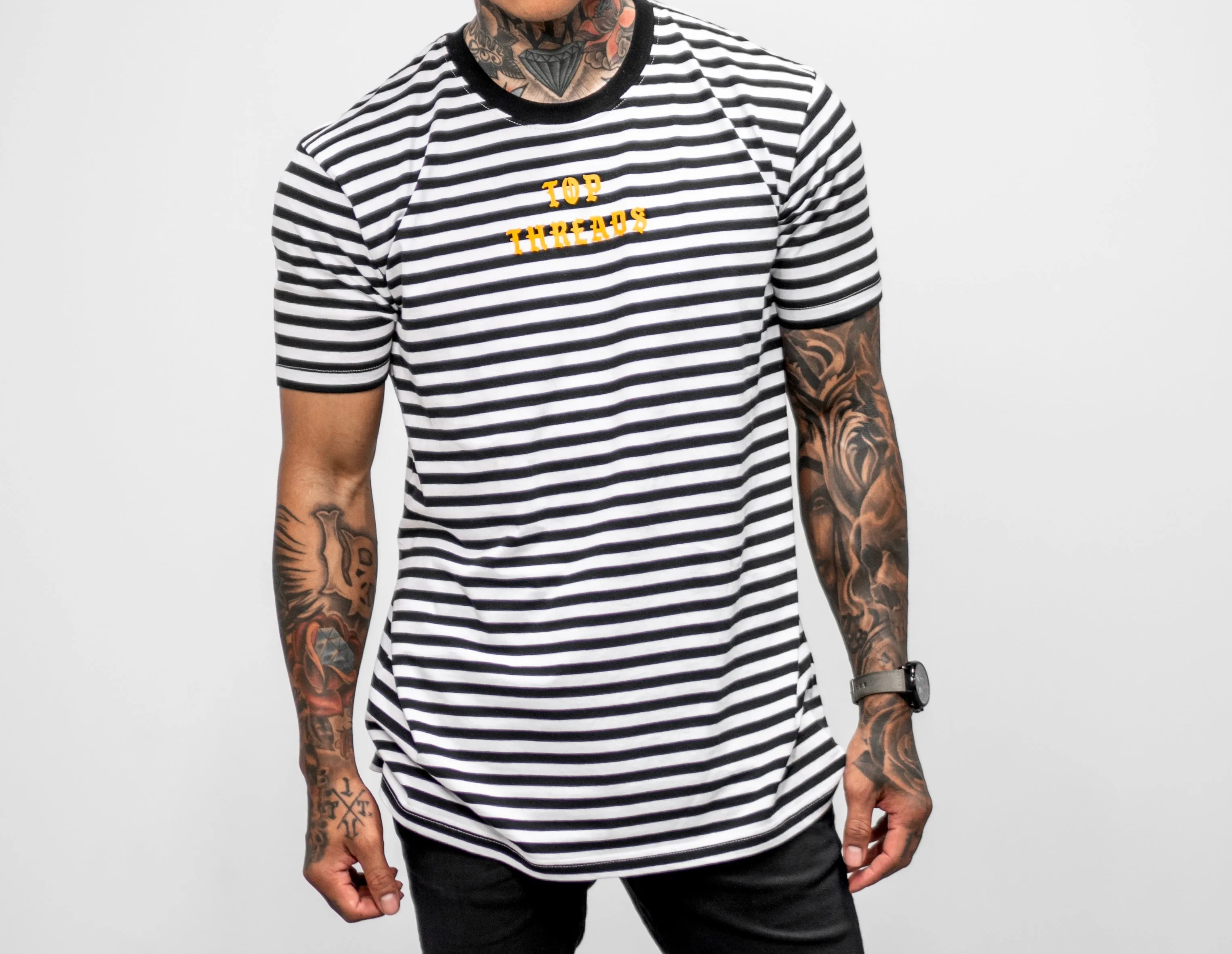 Hooligan Stripe Tee - Black / White