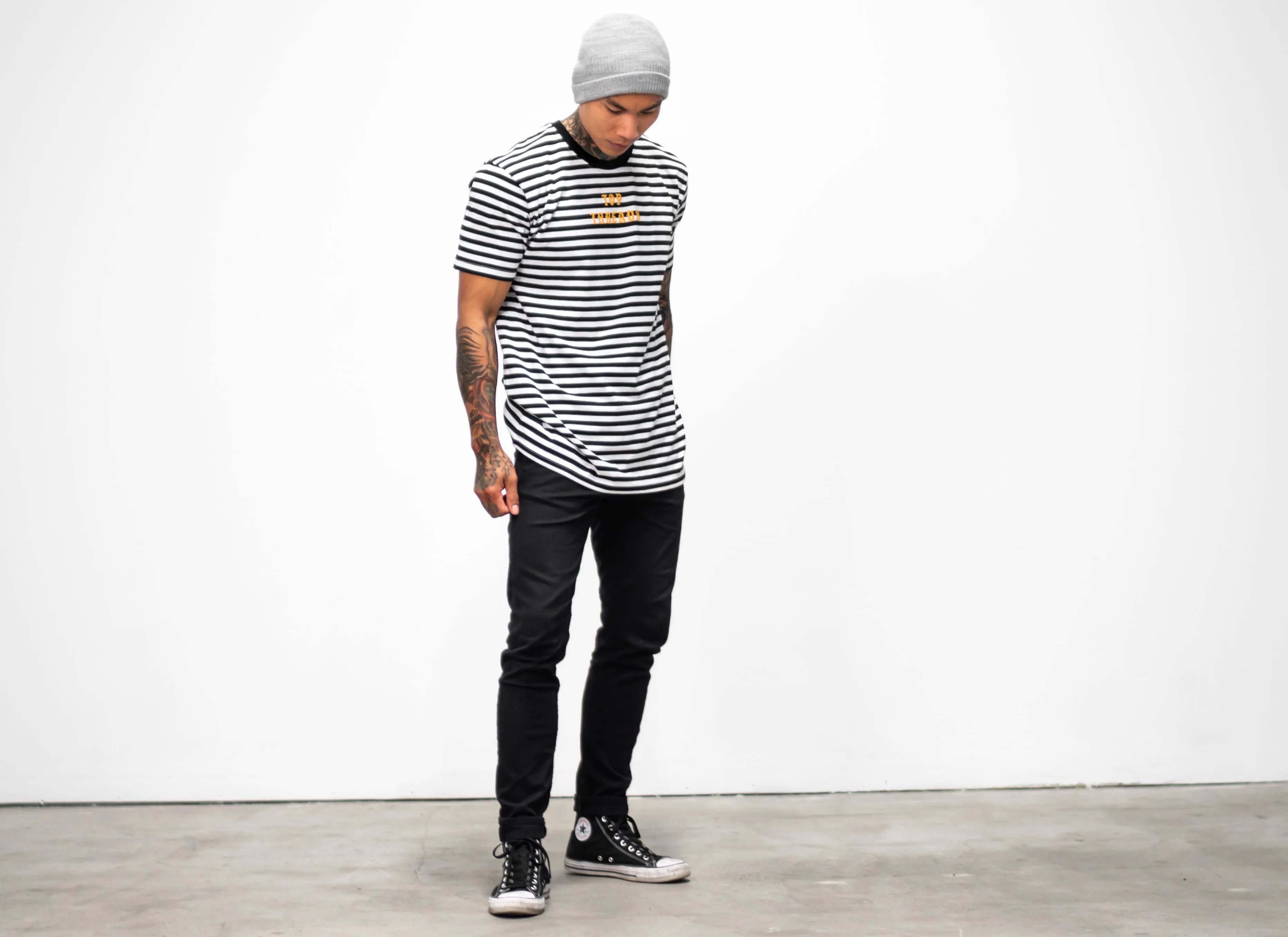 Hooligan Stripe Tee - Black / White