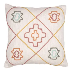 Imari Handwoven Cotton Slub Cushion with Dori Embroidery - 45cm