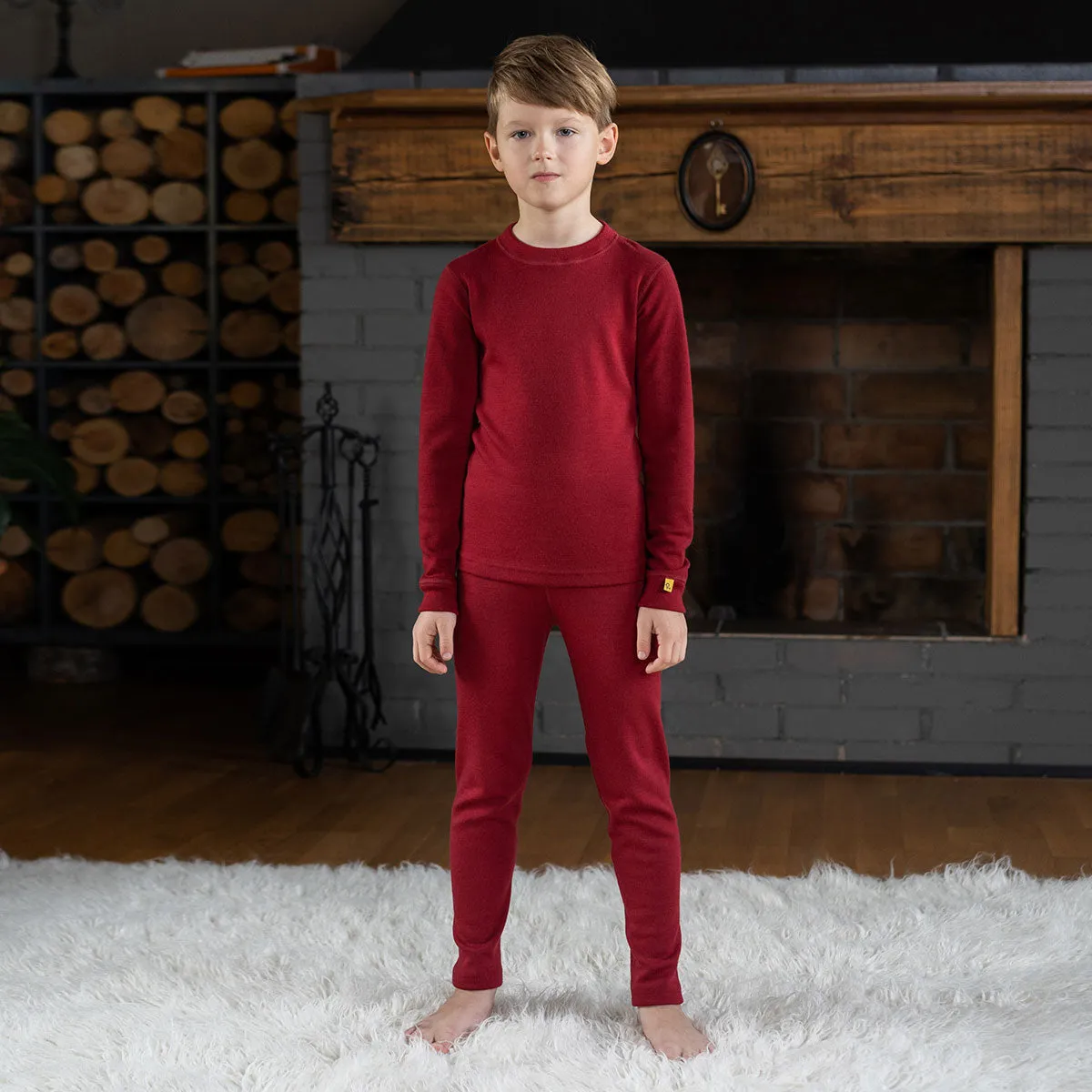 Kids' 250 Merino Pants Royal Cherry