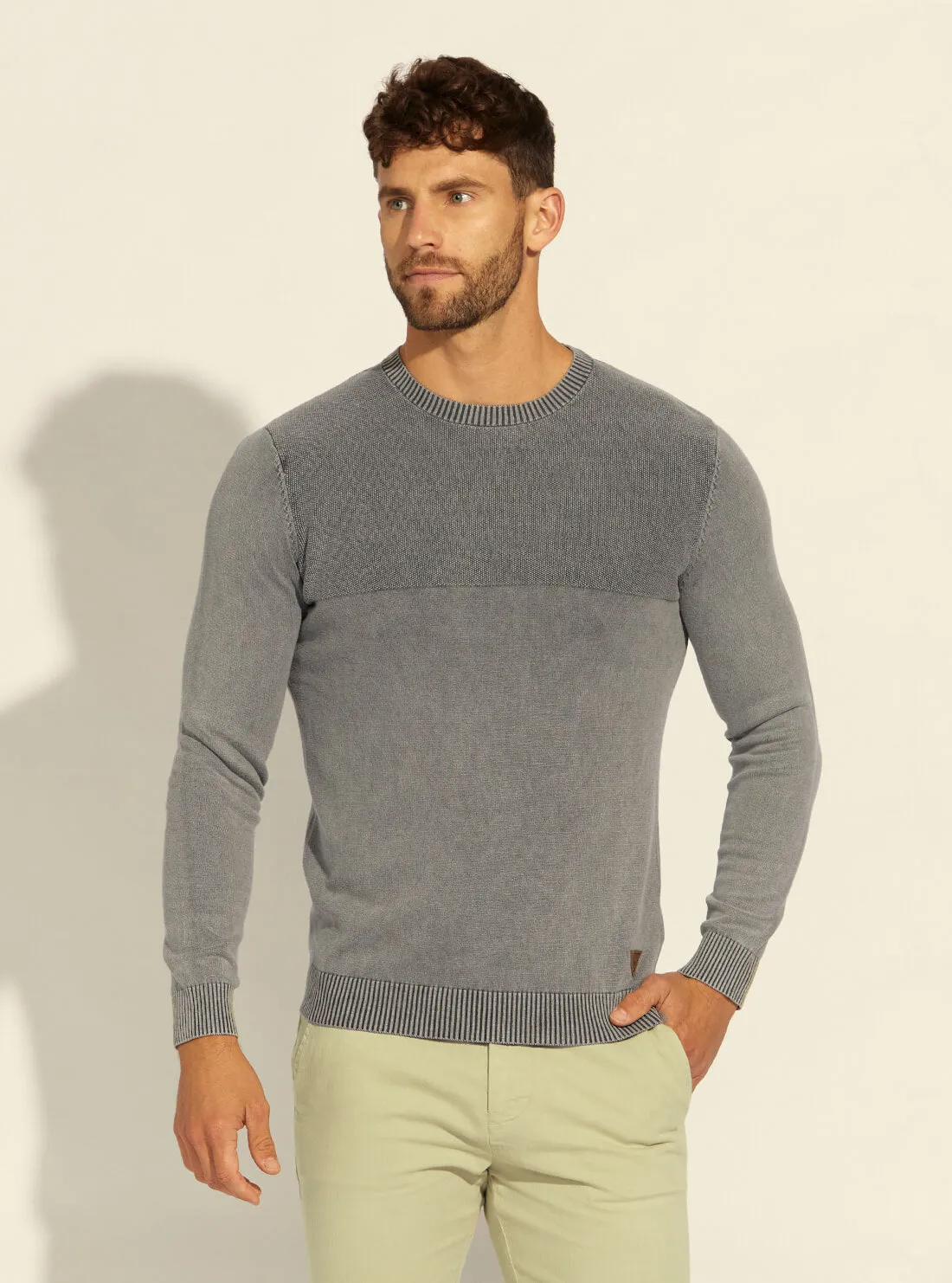 Magnetic Grey Martin Washed Knit Top