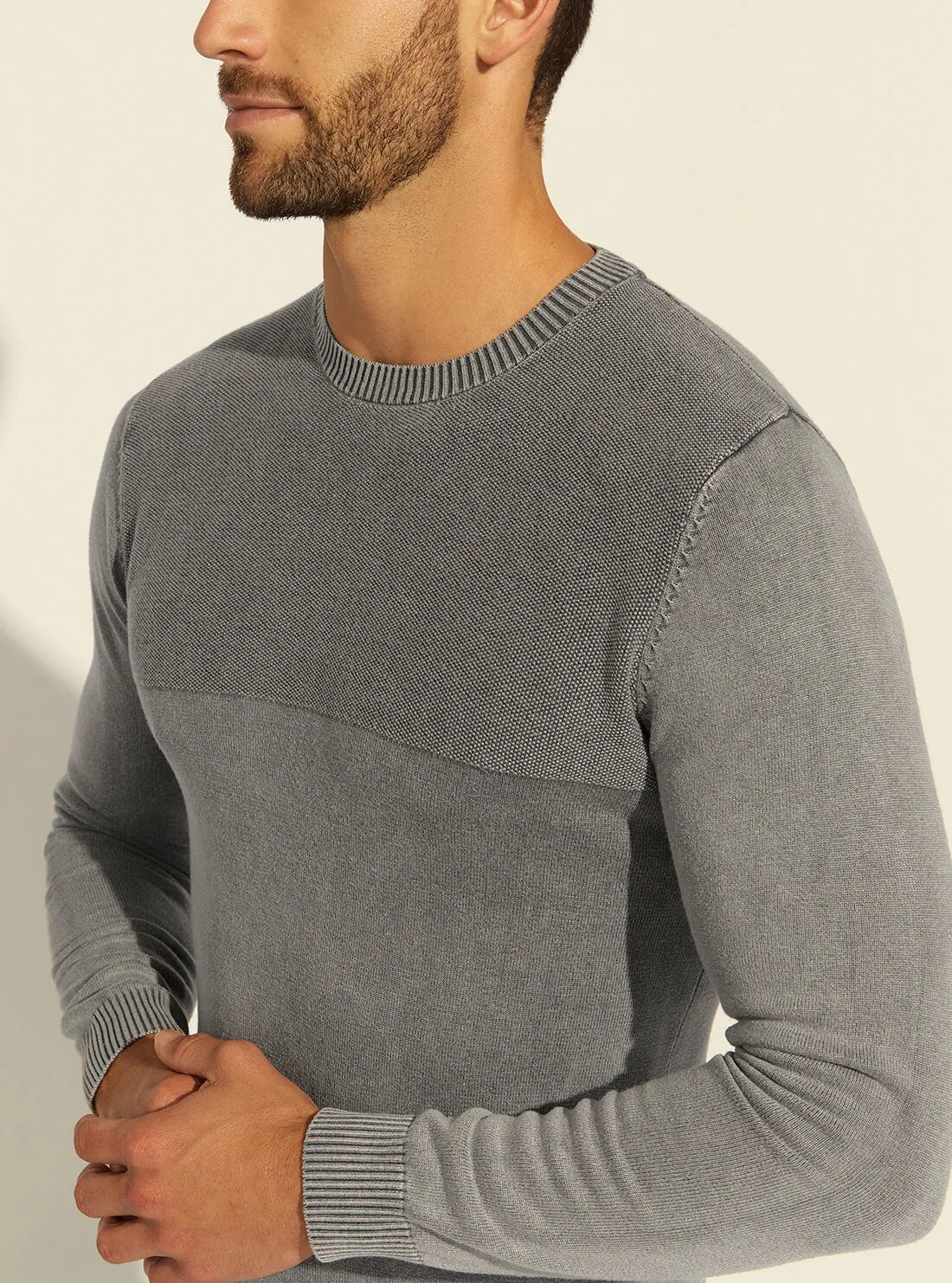 Magnetic Grey Martin Washed Knit Top