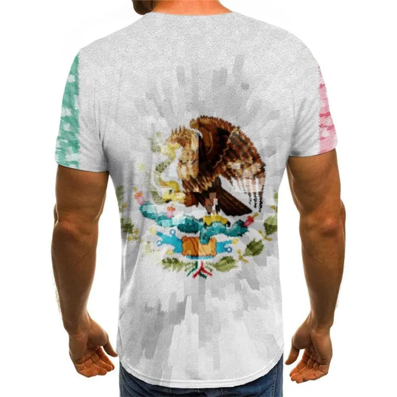 Mexico T shirt Men Animal T-shirts 3d Eagle Anime Clothes National Flag Funny T shirts