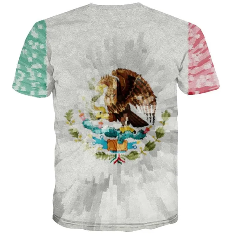 Mexico T shirt Men Animal T-shirts 3d Eagle Anime Clothes National Flag Funny T shirts