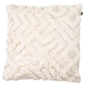 Natural Hand Woven & Embellished Cotton Cushion - 45cm