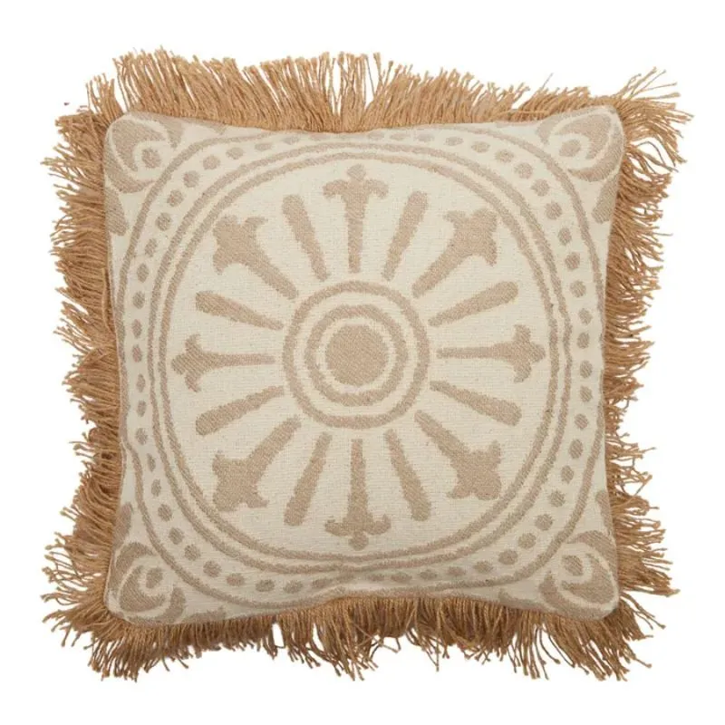 Natural Serra Cotton Jute Cushion - 50cm x 50cm