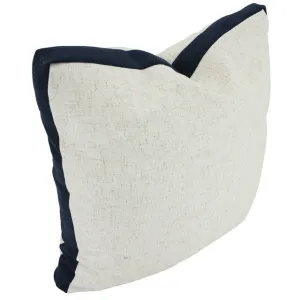 Navy Linen Walled Cushion - 50cm x 50cm