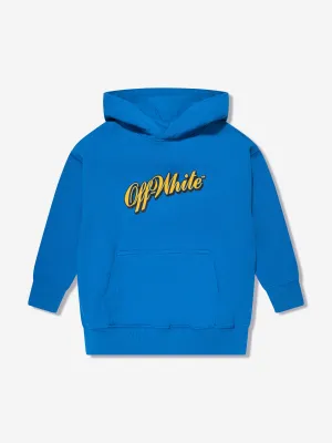 Off-White Boys Baseball Logo Hoodie in Blue