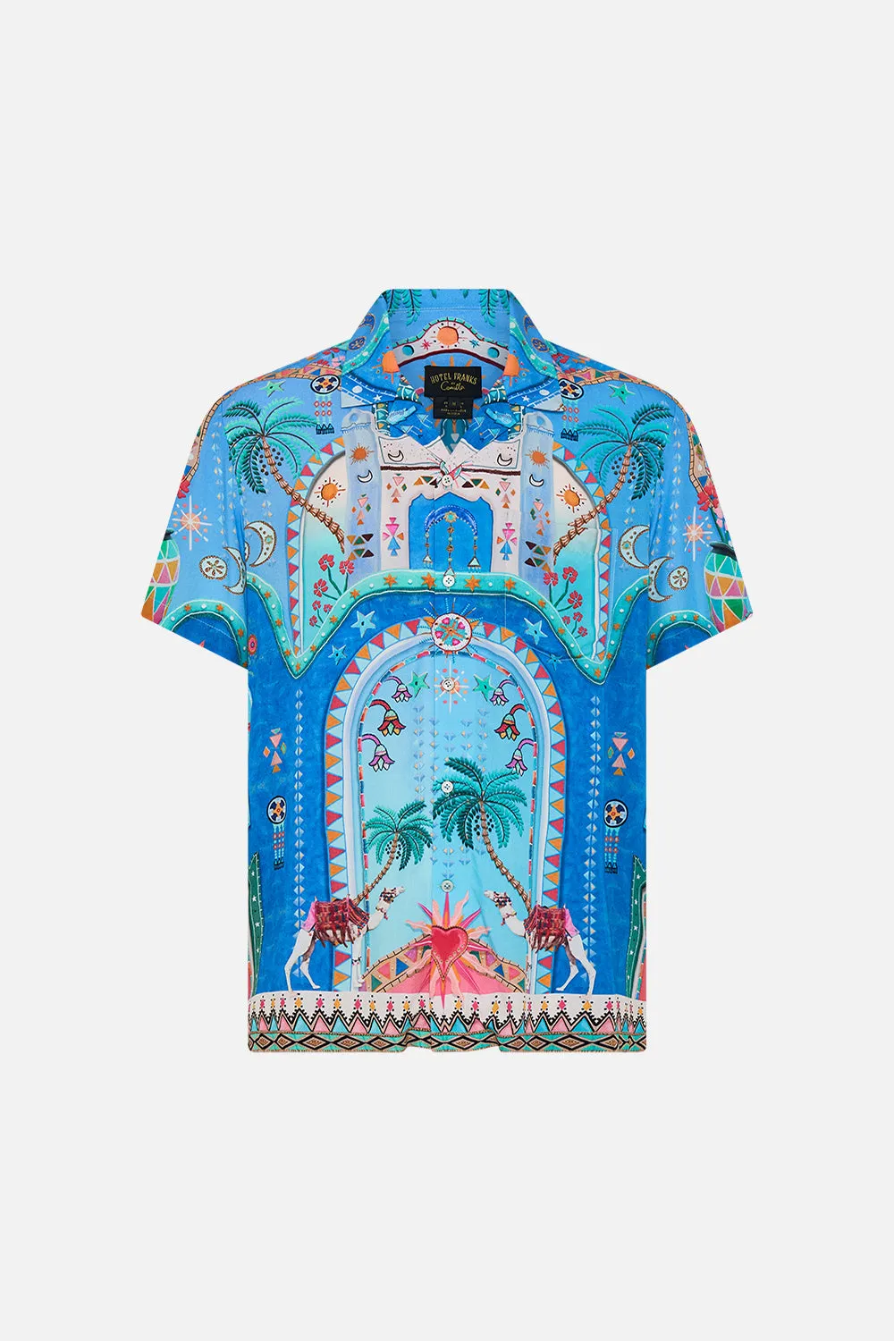 SHORT SLEEVE CAMP COLLARED SHIRT A PAINTED VILLAGE