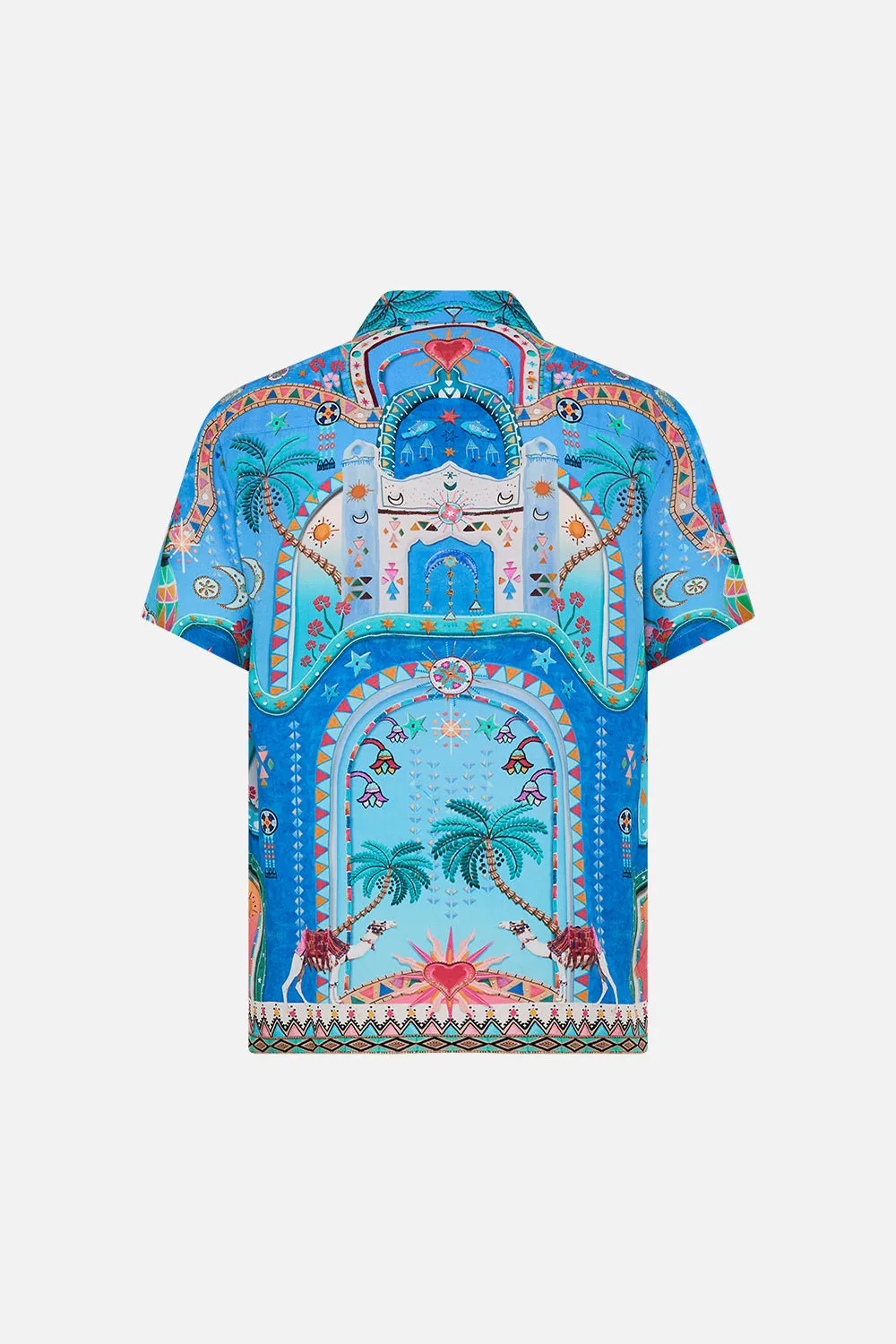 SHORT SLEEVE CAMP COLLARED SHIRT A PAINTED VILLAGE