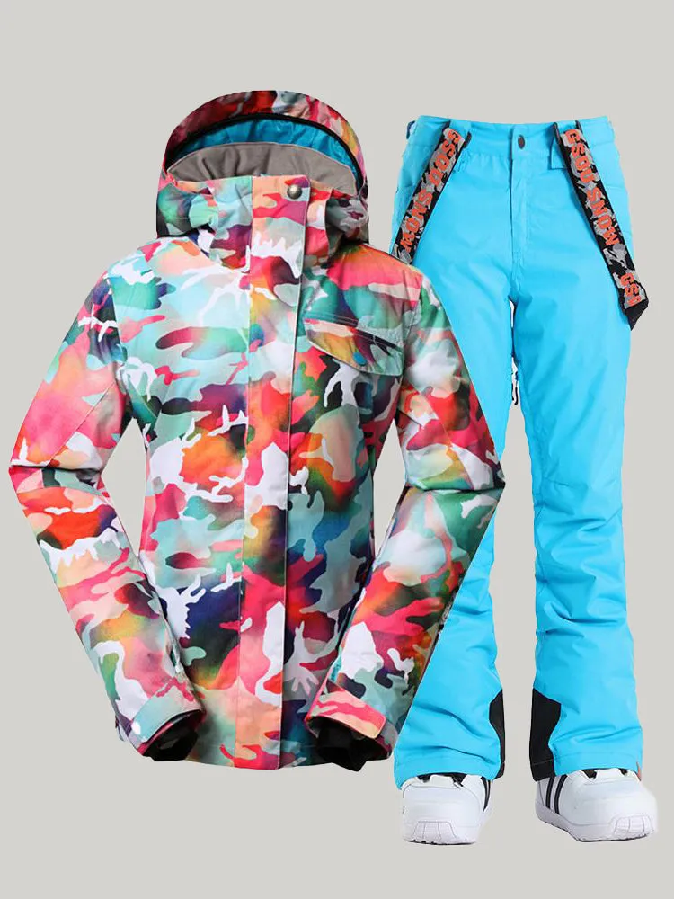 Ski Suits Camo Snowboard Jacket Pants Sets