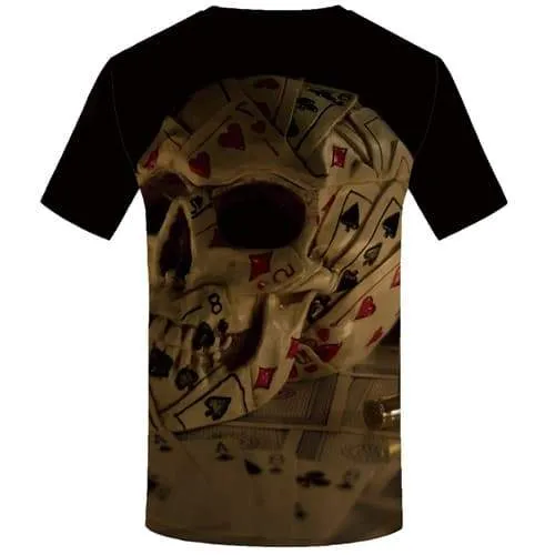 Skull T-shirt Men Poker T-shirts Graphic Metal Tshirt Anime Military T-shirts 3d Gothic T shirts Funny Short Sleeve Full Print