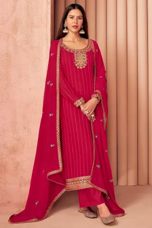 Sonam Bajwa Hot Pink Georgette Palazzo Suit