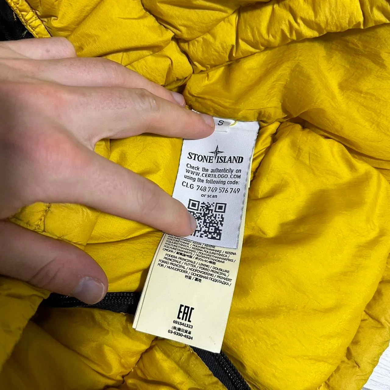 Stone Island Garment Dyed Down Crinkle Reps NY Zip Down Jacket