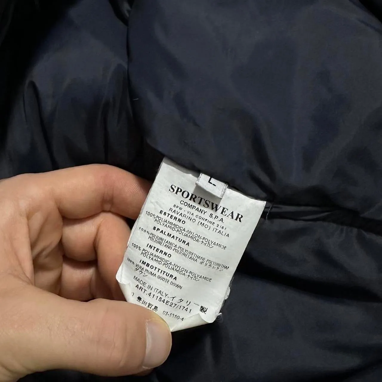 Stone Island nylon opaque tela down jacket