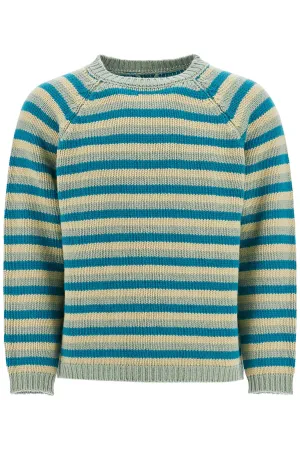 striped wool pullover sweater MRF24KT011 GREEN MULTI