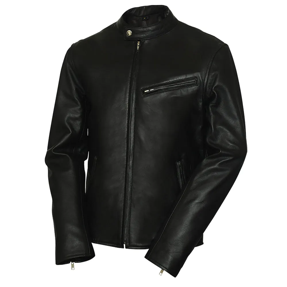 Superb Mens Lambskin Black Leather Jacket