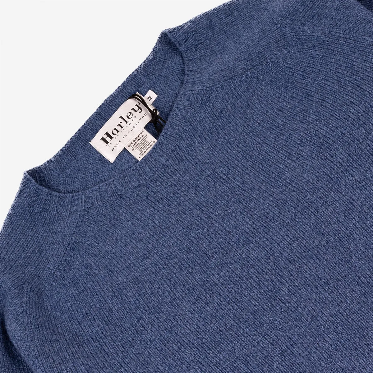 Superfine Lambswool Crew Sweater - Soft Denim