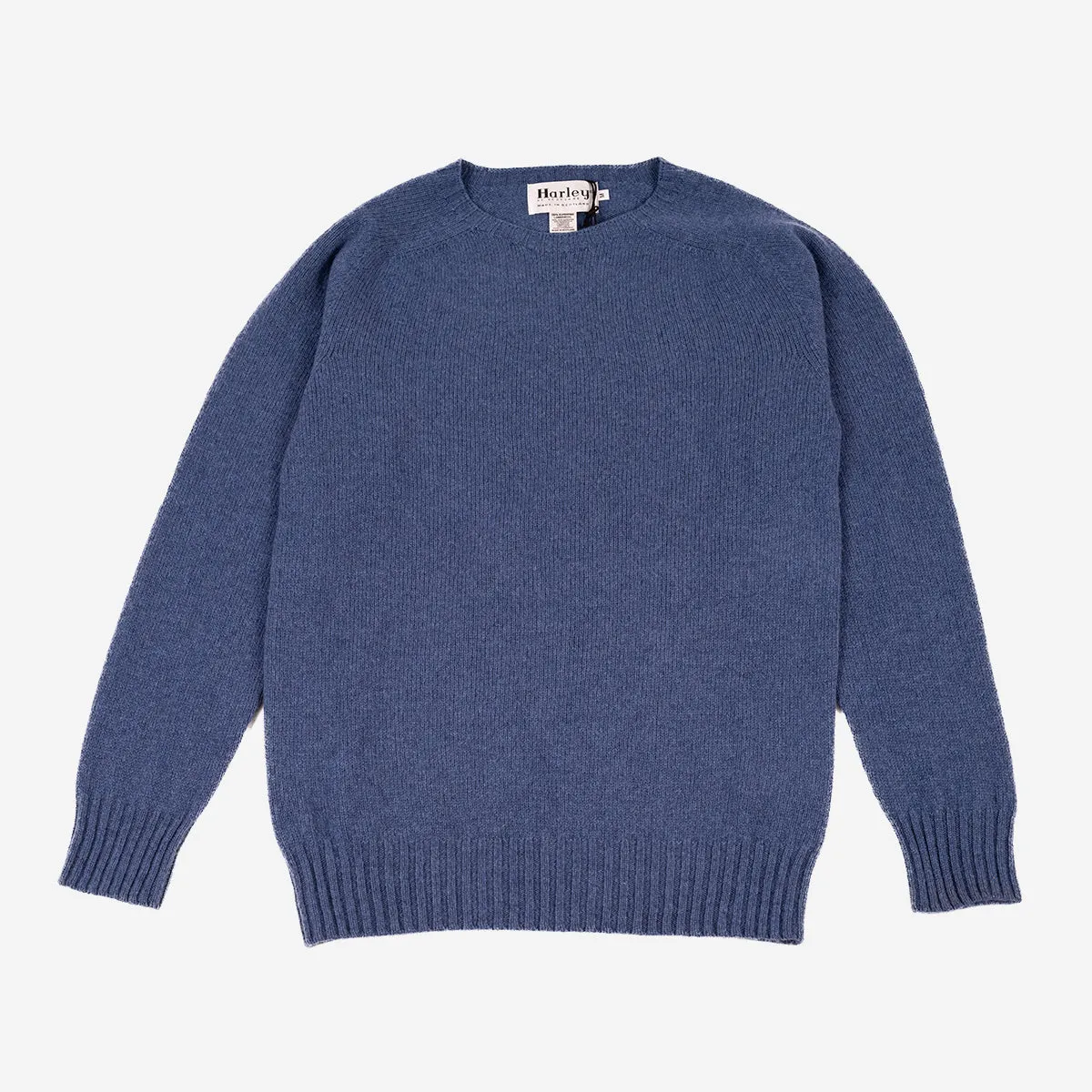 Superfine Lambswool Crew Sweater - Soft Denim