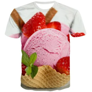 Sweet T shirts Men Gourmet T-shirts Graphic Icecream Tshirts Novelty Colourful Shirt Print