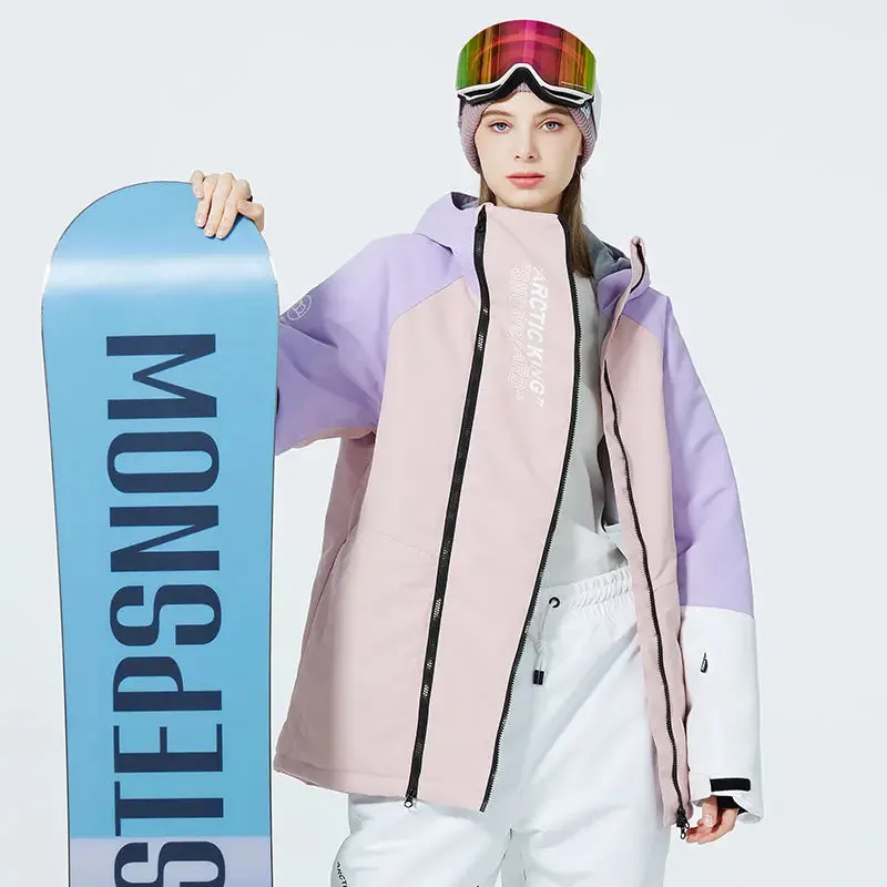 Trendy Hooded Cargo Ski Jacket & Sports Pants Set Couple Style 