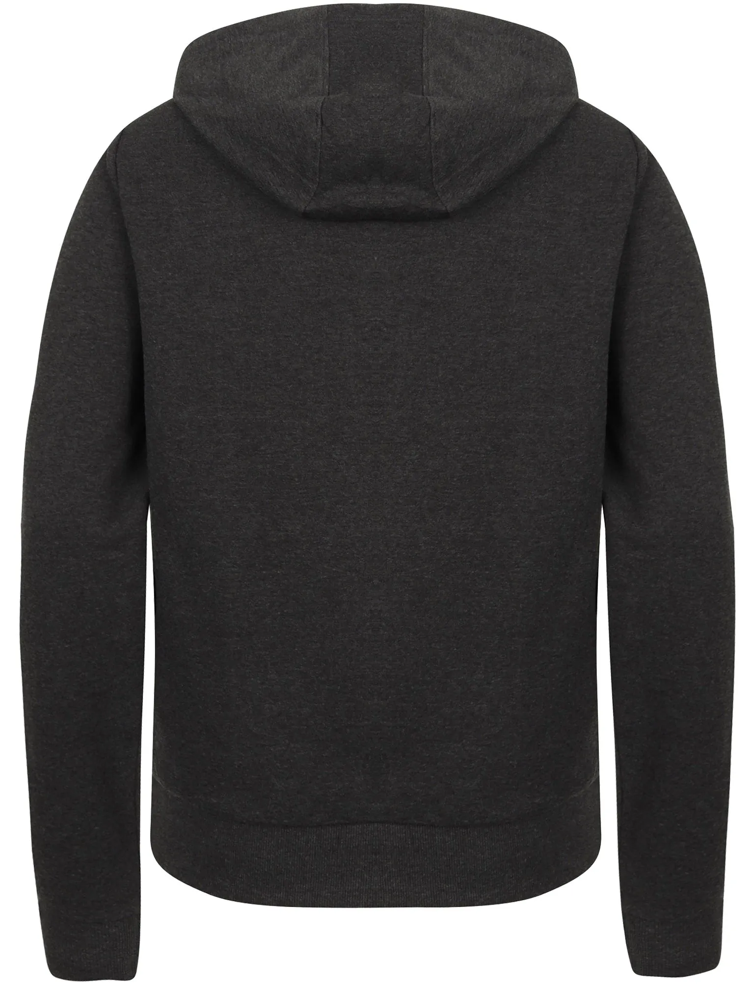 Wave Loop Back Fleece Zip Through Hoodie In Dark Grey Marl - Tokyo Laundry